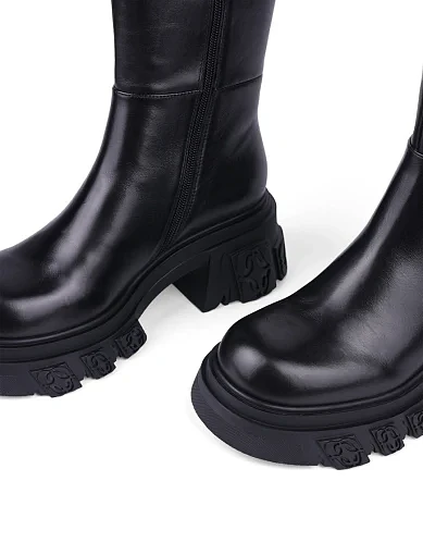 Жіночі чоботи MIRATON шкіряні чорні з підкладкою з байки (835-241506) - фото 5 - Miraton