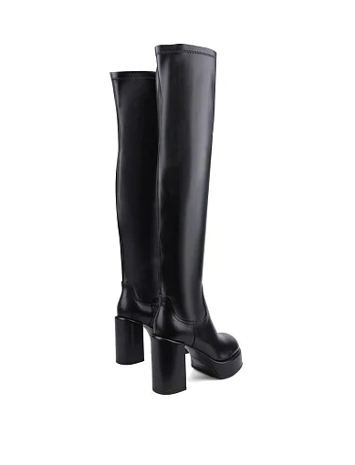 Жіночі ботфорти MIRATON шкіряні чорні з підкладкою з байки (A24109-2201-1) - фото 3 - Miraton