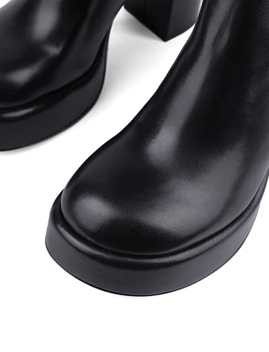 Жіночі ботфорти MIRATON шкіряні чорні з підкладкою з байки (A24109-2201-1) - фото 5 - Miraton