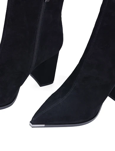 Жіночі черевики Attizzare велюрові чорні з підкладкою з байки (G2428-601-1) - фото 5 - Miraton