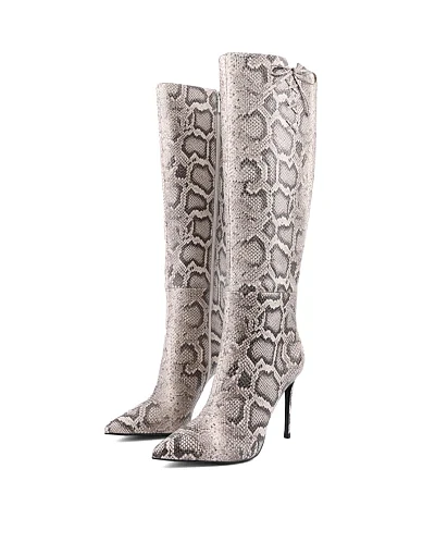 Жіночі чоботи MIRATON шкіряні сірі з підкладкою з байки (W287-3241504-1) - фото 3 - Miraton