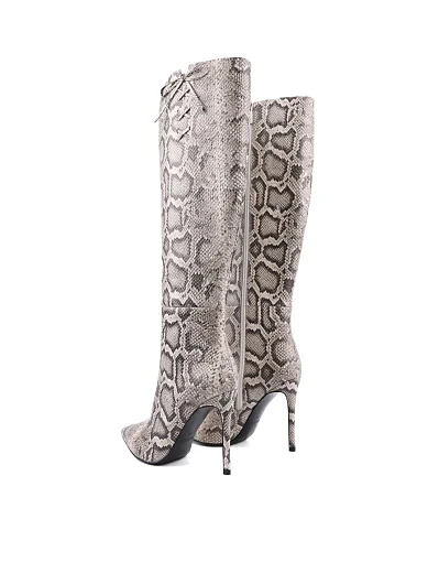 Жіночі чоботи MIRATON шкіряні сірі з підкладкою з байки (W287-3241504-1) - фото 4 - Miraton