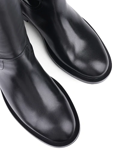 Жіночі чоботи Attizzare шкіряні чорні з підкладкою з повсті (W289-1706-1) - фото 5 - Miraton