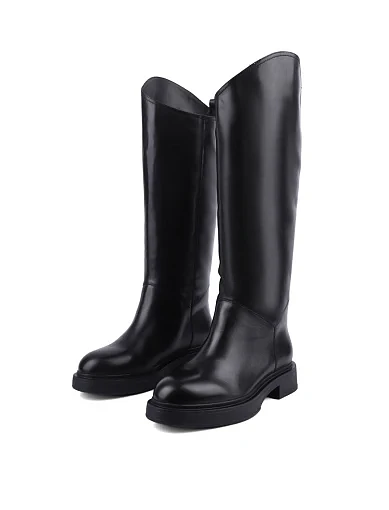 Жіночі чоботи MIRATON шкіряні чорні з підкладкою з натурального хутра (W292-17506) - фото 4 - Miraton