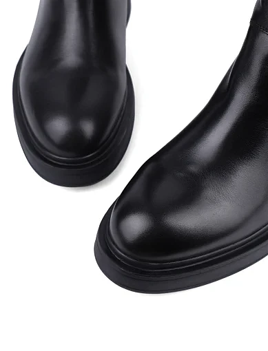 Жіночі чоботи MIRATON шкіряні чорні з підкладкою з натурального хутра (W292-17506) - фото 5 - Miraton