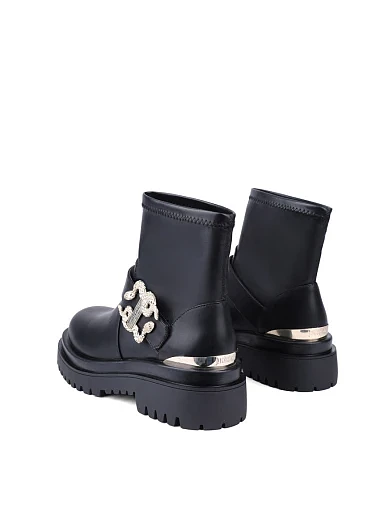 Жіночі черевики Just Cavalli зі штучної шкіри чорні з підкладкою з текстилю (77RA3S95) - фото 4 - Miraton