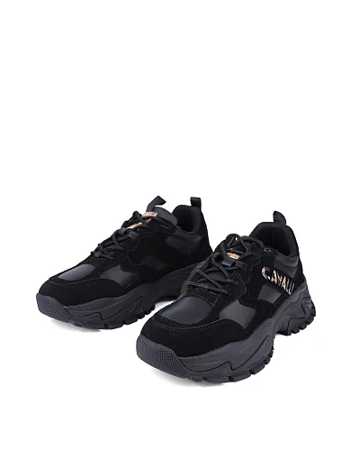 Жіночі кросівки Just Cavalli шкіряні чорні (77RA3SC1) - фото 2 - Miraton