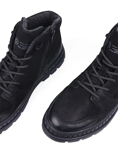 Мужские ботинки Bugatti кожаные черные с подкладкой из шерсти - фото 5 - Miraton