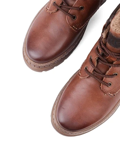 Мужские ботинки Bugatti кожаные коричневые с подкладкой из искусственного меха - фото 5 - Miraton