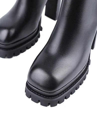 Жіночі чоботи MIRATON шкіряні чорні з підкладкою з байки (YL27199T-202) - фото 5 - Miraton