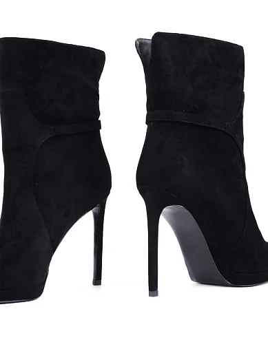 Жіночі черевики MIRATON велюрові чорні на високій шпильці (24101H-0610) - фото 2 - Miraton