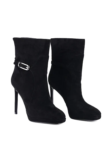 Жіночі черевики MIRATON велюрові чорні на високій шпильці (24101H-0610) - фото 3 - Miraton