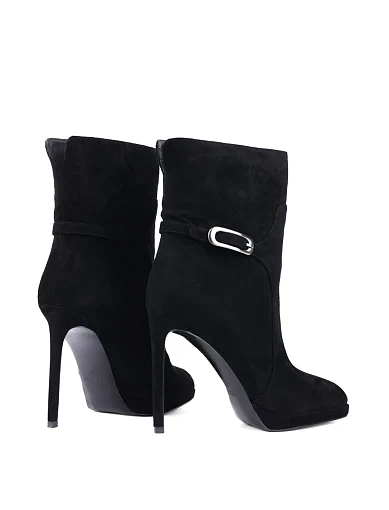 Жіночі черевики MIRATON велюрові чорні на високій шпильці (24101H-0610) - фото 4 - Miraton