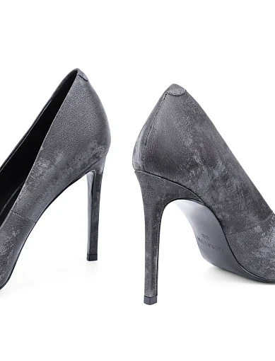 Жіночі туфлі MIRATON велюрові сірі (2476-8) - фото 2 - Miraton