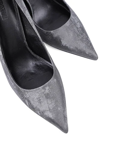 Жіночі туфлі MIRATON велюрові сірі (2476-8) - фото 5 - Miraton