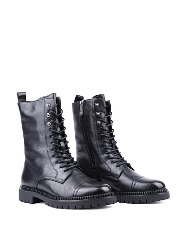 Жіночі черевики Attizzare шкіряні чорні з підкладкою з натурального хутра (AT0146M-360-777 ОЗ-24-25) - фото 3 - Miraton