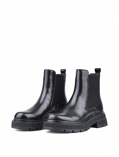 Жіночі черевики Attizzare шкіряні чорні з підкладкою з натурального хутра (AT0340M-3-3041 ОЗ-24-25) - фото 3 - Miraton