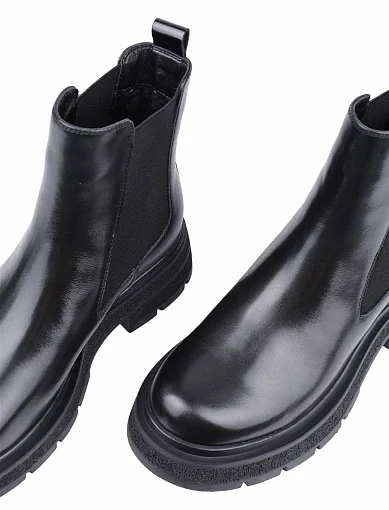 Жіночі черевики Attizzare шкіряні чорні з підкладкою з натурального хутра (AT0340M-3-3041 ОЗ-24-25) - фото 5 - Miraton