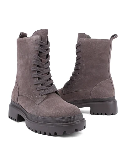 Жіночі черевики MIRATON велюрові сірі з підкладкою з натуральної шкіри (AT0515P-1-1174) - фото 2 - Miraton