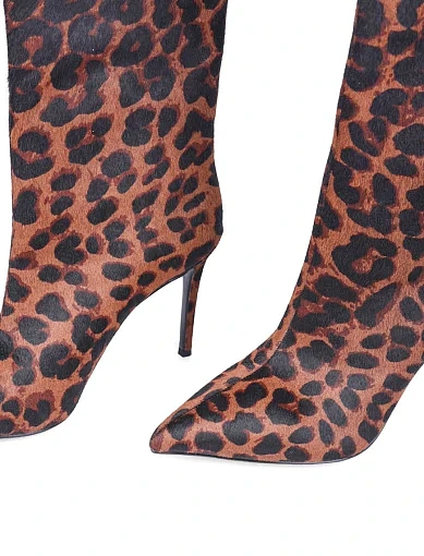 Жіночі черевики MIRATON шкіряні леопардові з підкладкою з байки (XL23159K-17) - фото 6 - Miraton