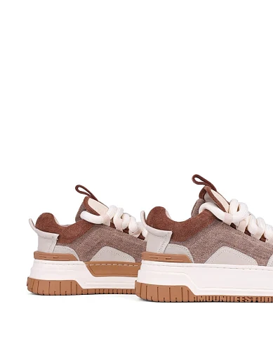 Жіночі кеди MIRATON замшеві бежеві замшеві (AH2493B-7-2) - фото 4 - Miraton