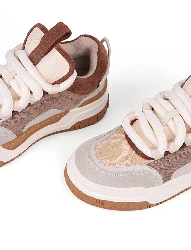 Жіночі кеди MIRATON замшеві бежеві замшеві (AH2493B-7-2) - фото 5 - Miraton