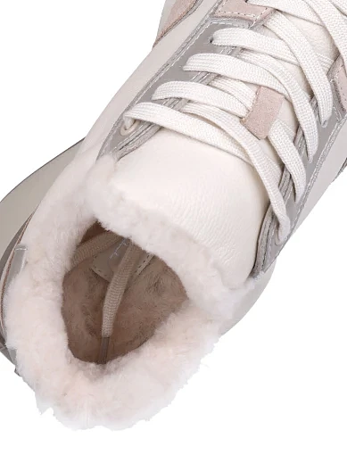 Жіночі кросівки Attizzare велюрові бежеві з підкладкою з натурального хутра (H2247B-63-2M) - фото 6 - Miraton