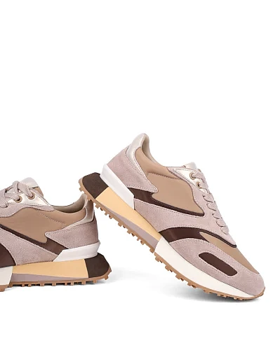 Жіночі кросівки MIRATON велюрові бежеві (H2488B-11-10) - фото 2 - Miraton