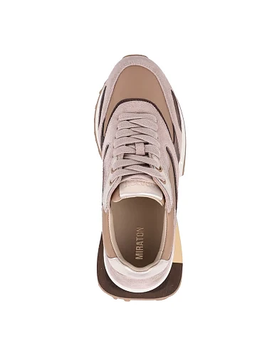 Жіночі кросівки MIRATON велюрові бежеві (H2488B-11-10) - фото 5 - Miraton