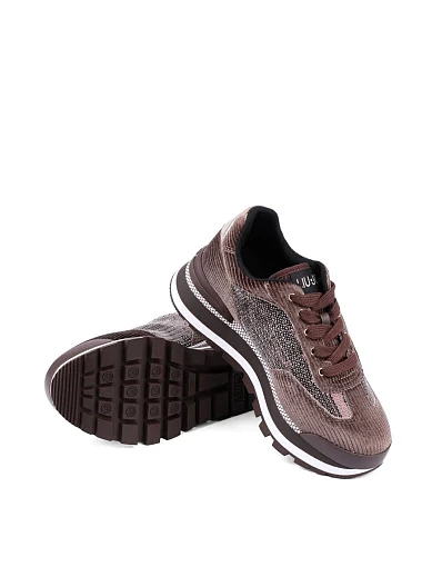 Жіночі кросівки LIU JO тканинні коричневі (BF4053 TX432 S1801) - фото 2 - Miraton