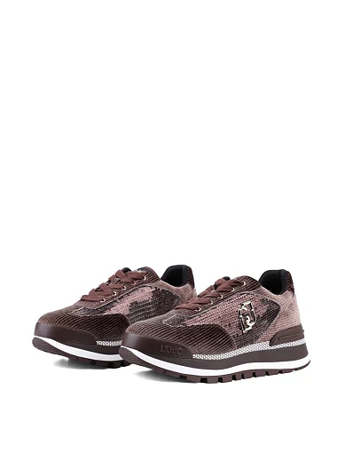 Жіночі кросівки LIU JO тканинні коричневі (BF4053 TX432 S1801) - фото 3 - Miraton