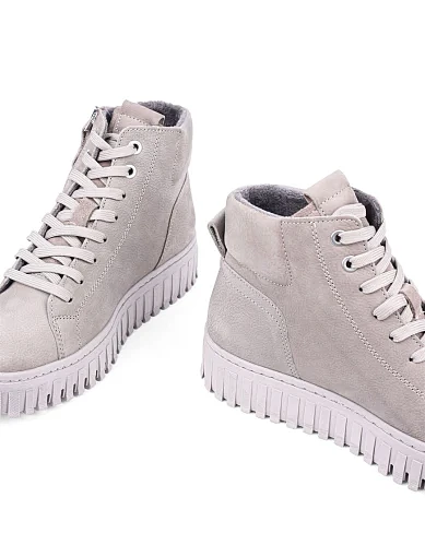 Жіночі черевики Tamaris з нубуку сірі з підкладкою з байки (1-25206-43) - фото 2 - Miraton