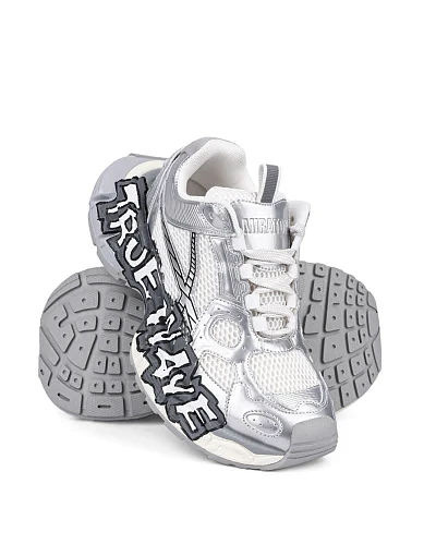 Жіночі кросівки MIRATON шкіряні срібного кольору (1819-5) - фото 2 - Miraton