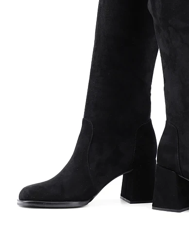 Жіночі ботфорти Attizzare велюрові чорні з підкладкою з байки (T0881-22-1R) - фото 2 - Miraton