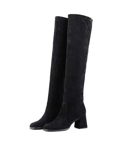 Жіночі ботфорти Attizzare велюрові чорні з підкладкою з байки (T0881-22-1R) - фото 3 - Miraton