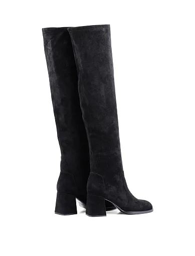 Жіночі ботфорти Attizzare велюрові чорні з підкладкою з байки (T0881-22-1R) - фото 4 - Miraton