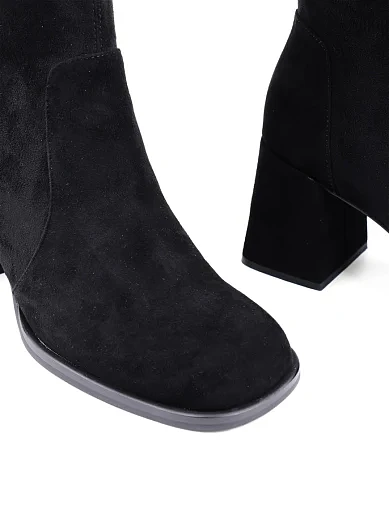 Жіночі ботфорти Attizzare велюрові чорні з підкладкою з байки (T0881-22-1R) - фото 5 - Miraton