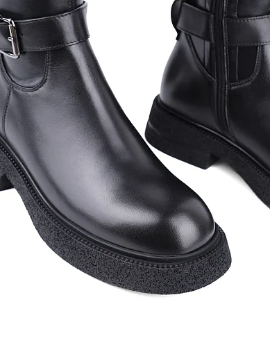 Жіночі ботфорти Attizzare шкіряні чорні з підкладкою з натурального хутра (A2405-H2189BM) - фото 5 - Miraton