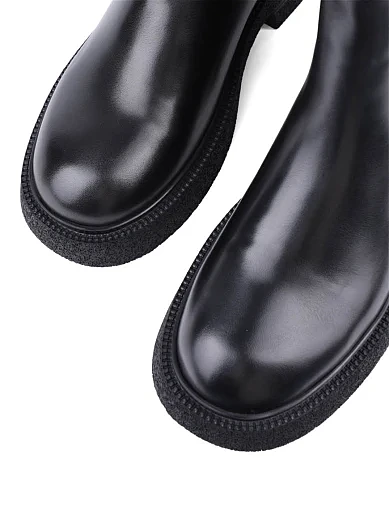 Жіночі черевики Attizzare шкіряні чорні з підкладкою з натурального хутра (A2405-Z712M ОЗ-24-25) - фото 5 - Miraton