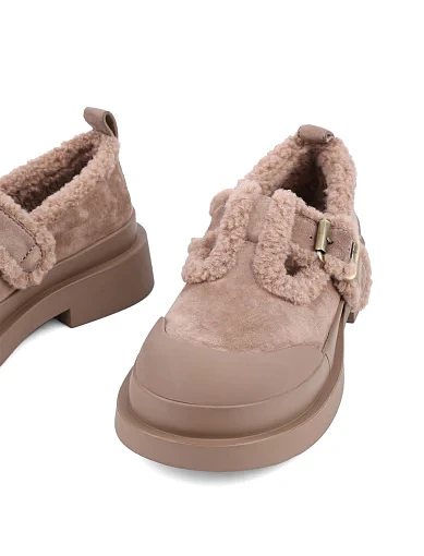 Жіночі туфлі Attizzare велюрові бежеві (A2431-W01) - фото 2 - Miraton