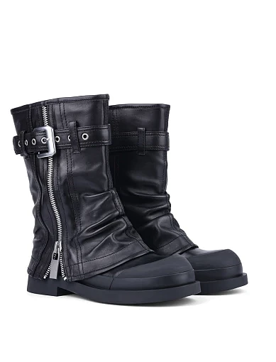 Жіночі черевики MIRATON шкіряні чорні з підкладкою з байки (A2460-Z911R) - фото 2 - Miraton