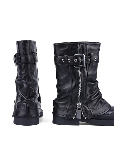 Жіночі черевики MIRATON шкіряні чорні з підкладкою з байки (A2460-Z911R) - фото 3 - Miraton