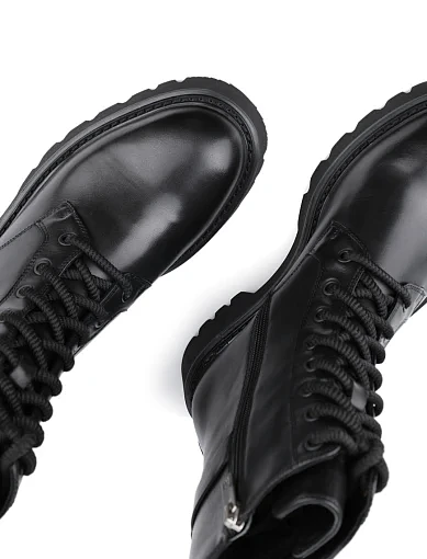 Женские ботинки MIRATON кожаные черные с подкладкой из натурального меха (A3281-W7100M) - фото 5 - Miraton