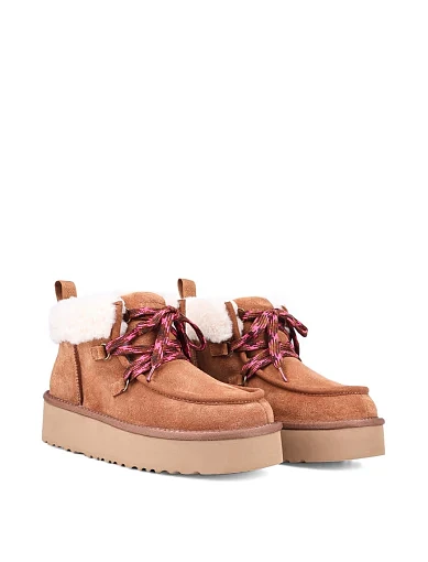 Жіночі уггі Attizzare велюрові коричневі з підкладкою з натурального хутра (N649) - фото 4 - Miraton