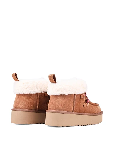 Жіночі уггі Attizzare велюрові коричневі з підкладкою з натурального хутра (N649) - фото 5 - Miraton