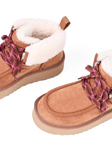 Жіночі уггі Attizzare велюрові коричневі з підкладкою з натурального хутра (N649) - фото 6 - Miraton