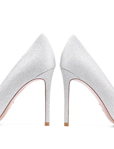 Жіночі туфлі MiaMay з глітером срібного кольору (MP583-1-12) - фото 2 - Miraton