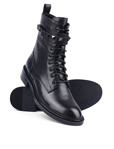 Жіночі черевики Attizzare шкіряні чорні з підкладкою з байки (2123-0739) - фото 2 - Miraton