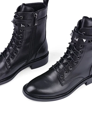 Жіночі черевики Attizzare шкіряні чорні з підкладкою з байки (2123-0739) - фото 5 - Miraton