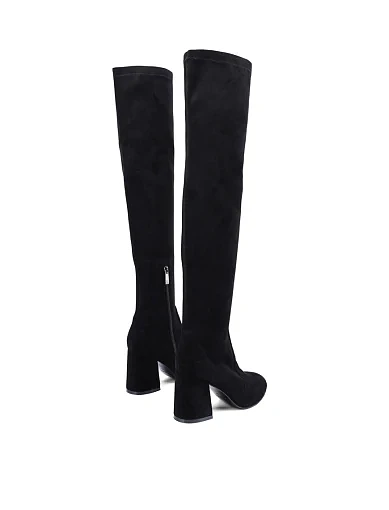 Жіночі ботфорти Attizzare велюрові чорні з підкладкою з байки (2383-0701) - фото 4 - Miraton